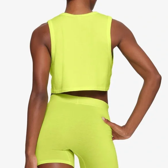 SKIMS BOYFRIEND Crop Tank in Limited Edition Yellow Highlighter NWT - Picture 4 of 5